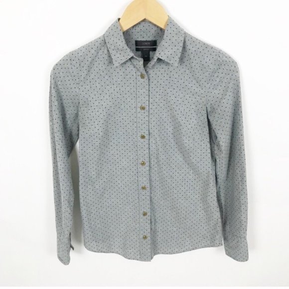 🩶 NWT J Crew Perfect Fit Button Down - Picture 1 of 9